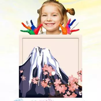 Картина маслом по номерам для детей 20x20 см. Раскрашенная вручную детская живопись. Обучение рисованию. Развитие детского хобби. 20x20cm no Frame