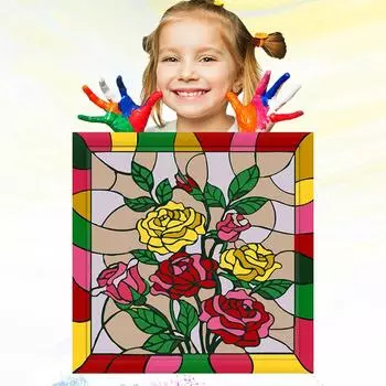 Картина маслом по номерам для детей, обучение рисованию, 20x20 см, детский рисунок, ручная роспись, развитие хобби 20x20cm no Frame