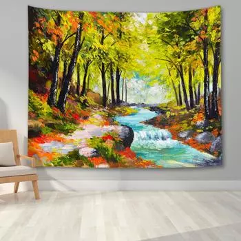 Картина маслом Подсолнечник Гобелен Пейзаж Гобелен Настенный Декоративный Гобелен Гостиная Спальня Домашний Декор 100x75cm