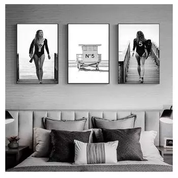 Картина маслом, постеры и принты, настенные панно для гостиной, современный Quadro Cuadros, скандинавский домашний декор, кокосовый холст 21cm30cm NoFrame