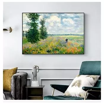 Картина маслом, постеры и принты Quadros, настенная художественная картина для гостиной, домашний декор, Cuadros Claude Monet в Argenteui Landscape 21cm30cm NoFrame