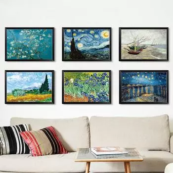 Картина маслом, постеры с подсолнечником, абрикосом, принты Ван Гога, абстрактный холст, художественный принт, постер, картина, украшение стены, фрески 21X30cm No Frame