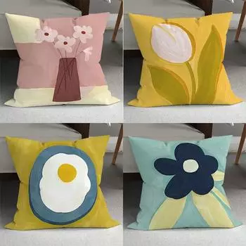 Картина маслом Простая наволочка для украшения общежития Офис Гостиная Диван Домашняя наволочка 40x40cm