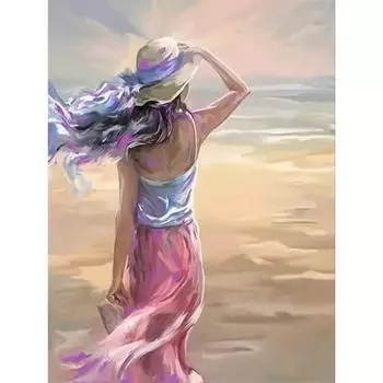 Картина маслом RUOPOTY по номерам, акриловая краска на холсте, картина по номерам для взрослых, пейзаж, идеи «сделай сам», домашний декор 40x50cm NO Frame