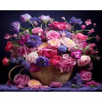 Картина маслом Ruopoty по номерам, цветы, краска на холсте для взрослых, картины по номерам, сделай сам, 40x50 см, рамка, украшение для дома 40x50cm NO Frame