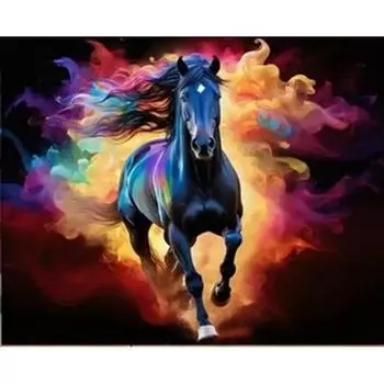 Картина маслом Ruopoty по номерам, лошадь, животные, холст, картина, абстрактная раскраска по номерам, в рамке, сделай сам, поделки, домашний декор 40x50cm NO Frame