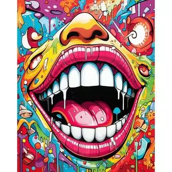 Картина маслом Ruopoty по номерам с рамкой, абстрактные граффити, ручная роспись, наборы для рисования на холсте для взрослых, подарок на стену, декор своими руками 40x50cm NO Frame