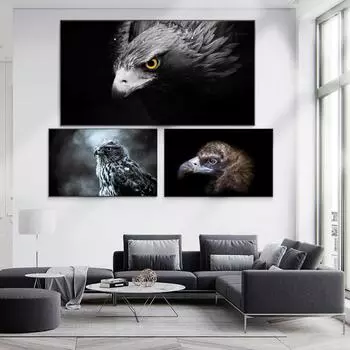 Картина маслом с изображением животных Орел крупным планом, жесткий локтевой отросток, холст, картина для офиса, гостиной, коридора, украшение дома, фреска без рамки 20*40cm