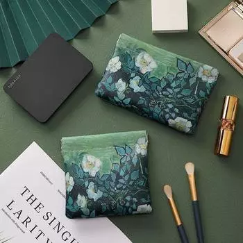 Картина маслом самозакрывающаяся женская сумка для хранения мелочи кошелек для монет косметичка для губной помады сумка-мешок с пружиной в виде листа S зелёный