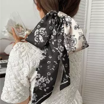 Картина маслом шелковый шарф цветочный принт шарф ретро шарф повязка для волос женский G