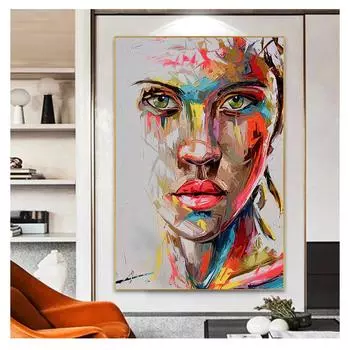 Картина маслом, современная картина на холсте большого размера, настенные художественные постеры, принты, домашний декор, дропшиппинг, абстрактный портрет, красочный принт 21cm30cm NoFrame