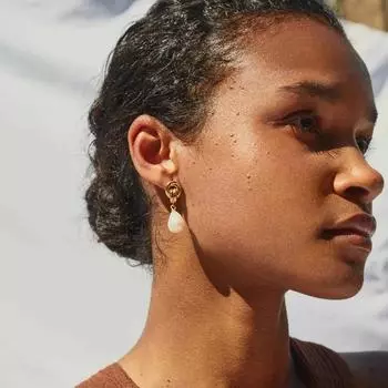 Картина маслом текстура сильный свет натуральный серый кристалл барочный пресноводный жемчуг серьги-гвоздики женские завязанные серьги ниша высокое чувство