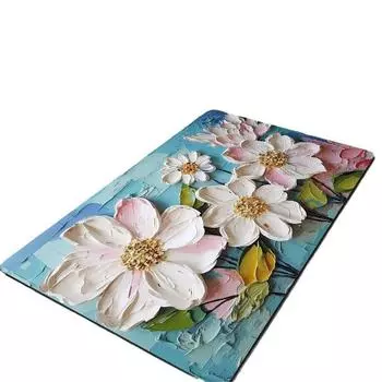 Картина маслом в стиле ванной, впитывающий напольный коврик, мягкий коврик из диатомовой грязи, коврик для ног, домашняя кухня, дверь в ванную комнату, нескользящий впитывающий дверной коврик 40*60cm