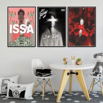 Картина на холсте 21 Savage Rap Music Album Star Hip Hop Rapper I Am Issa печатает плакаты, художественные настенные панно, домашний декор 21cm30cm NoFrame