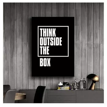 Картина на холсте, черно-белая настенная живопись, современный постер, настенные панно для декора гостиной, цветная типография, мысли, цитаты 21cm30cm NoFrame