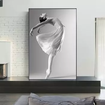 Картина на холсте, черно-белые постеры и принты для балета и танцев, портретные фотографии в скандинавском стиле для украшения дома, настенное искусство 21cm30cm NoFrame