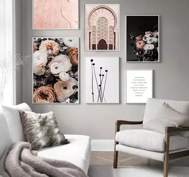 Картина на холсте Цветы Картины Роза Желтая Скандинавская Цитата Пейзаж Постеры и принты для Гостиной Настенное искусство Домашний декор комнаты Без рамки 21*30cm No Frame