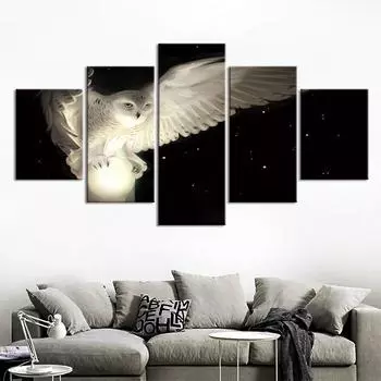 Картина на холсте, домашний художественный постер с изображением совы и принтом, настенная художественная картина, домашний декор 20x35cm*2 20x45cm*2 20x55cm*1