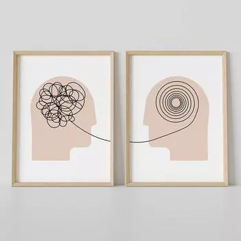 Картина на холсте «Говорящий помогает терапевту», офисное искусство, печатные настенные постеры на скандинавскую тему и настенная картина с принтом для декора офиса врача A4 21X30CM No Frame