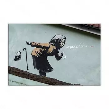 Картина на холсте HD с принтом Бэнкси, новая уличная художественная работа «Aachoo», старуха, чихающая, украшение для дома с рамкой 20*40cm