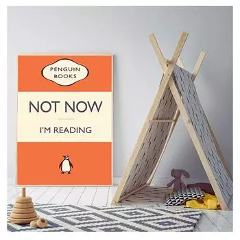 Картина на холсте, настенные картины, цитаты о чтении, художественные принты, юмористический постер, декор для читального зала, подарок для любителя книг, не сейчас, я читаю 21cm30cm NoFrame