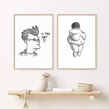 Картина на холсте, Печать, Черно-белая забавная картина, Настенное искусство, Обнаженная беременность, Плакат с Венерой, Украшение дома 21cm30cm NoFrame