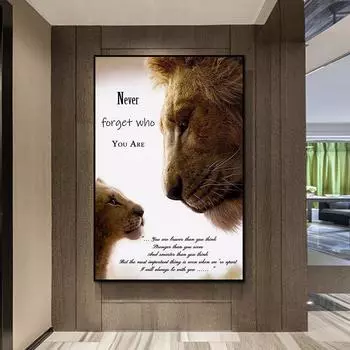 Картина на холсте, постер с девизом льва, картина с изображением животных для гостиной, Настенный декор, постер, художественный принт 21cm30cm NoFrame