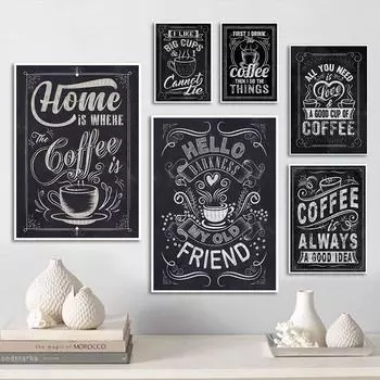 Картина на холсте, ретро настенные картины, украшение для кофейни, искусство кофе, винтажный стиль, печать на доске, плакат, декор для кафе, кухни 21x30cm No Frame
