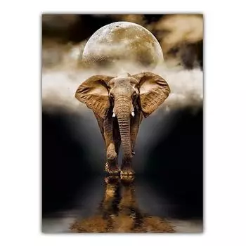 Картина на холсте с изображением слона, эстетический постер с изображением животных, настенная живопись в офисе, гостиная, спальня, коридор, украшение для дома, настенная живопись без рамки 21*30cm No Frame