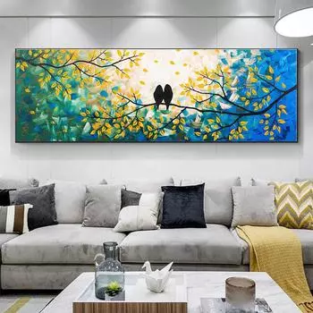 Картина на холсте с изображением животных, птиц, деревьев, пейзажные постеры и принты, красочные настенные панно для гостиной, домашний декор, без рамки 20cm40cm NoFrame