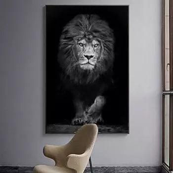 Картина на холсте с животными, мечта, печать на плакатах, серый постер с тигром, декоративная картина для комнаты, настенная художественная живопись 20x30cm