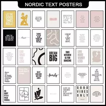 Картина на холсте, скандинавское настенное искусство, мотивационные цитаты, текстовые постеры и принты, настенные панно для украшения гостиной, домашний декор 21cm30cm NoFrame