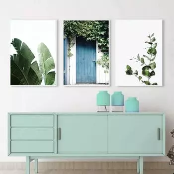 Картина на холсте «Скандинавское растение» Современные скандинавские постеры и принты для гостиной Художественная картина для дизайна дома Без рамки 21*30cm No Frame