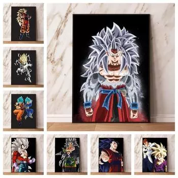 Картина на холсте Son GokuVegeta, изображение персонажа из мультфильма, комическая картина, подвесной подарочный постер 21cm30cm NoFrame