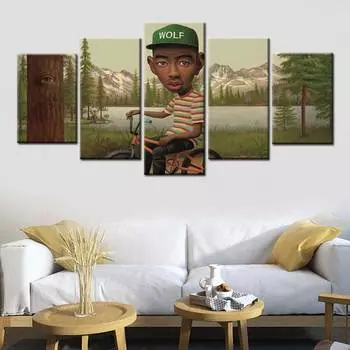 Картина на холсте Тайлер-создатель, постер, художественный принт, лесной мальчик, рэп-музыка, обложка альбома, модульные картины, украшение для дома, настенное искусство 20x35 20x45 20x55cm