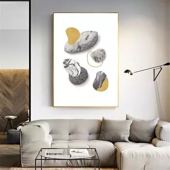 Картина на холсте Текстура камня Скандинавские постеры и принты Абстрактная картина маслом Декор стены гостиной Булыжник Artistc Cuadros 21cm30cm NoFrame