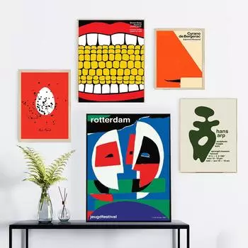 Картина на холсте в стиле ретро середины века, летний пикник, фестиваль сладкой кукурузы, постеры, принты, абстрактные настенные художественные фотографии, домашний декор для спальни 21cm30cm NoFrame