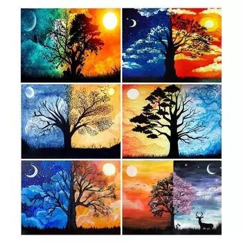 Картина «Над луной», алмазная точка, украшение для спальни, картины, картины с бриллиантами, 5d, быстрая доставка, мозаика, вышивка, полное искусство Full Round 20x30CM
