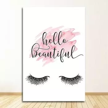 Картина Настенная Картина Современная Девушка Комната Украшения Дома Розовый Цветок Духи Модный Плакат Ресницы Губы Макияж Печать Холст Искусство 21cm30cm NoFrame