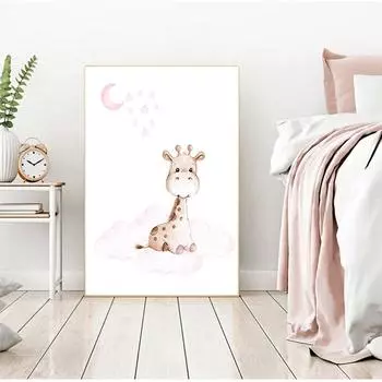 Картина, плакат, принт, настенная художественная картина, домашний декор, для маленьких девочек, медсестры, статистика рождения новорожденного, розовый, персонализированное первоначальное имя, холст 21cm30cm NoFrame