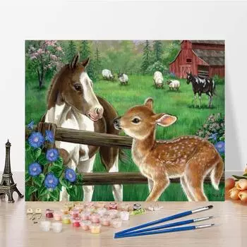 Картина по номерам, декомпрессионная картина на холсте, украшение дома, сделай сам, цифровая картина маслом, ручная роспись 40x50cm no frame