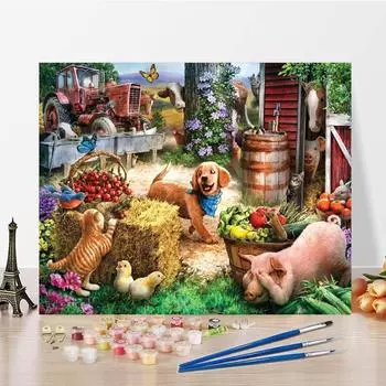 Картина по номерам DIY Цифровая картина маслом Украшение дома Декомпрессия Ручная роспись Холст Картина 40x50cm no frame