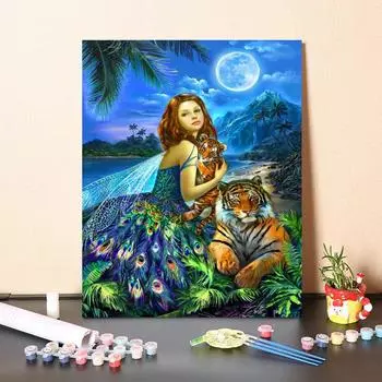 Картина по номерам DIY цифровая картина маслом холст картина декомпрессия украшение дома ручная роспись 40x50cm no frame