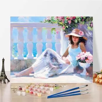 Картина по номерам DIY Цифровая живопись маслом Ручная роспись Украшение дома Картина на холсте Декомпрессия 40x50cm no frame
