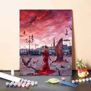 Картина по номерам Картина на холсте DIY Цифровая картина маслом Ручная роспись Домашнее украшение Декомпрессия 40x50cm no frame