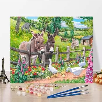 Картина по номерам, ручная роспись, декомпрессия, украшение дома, сделай сам, цифровая картина маслом, холст, живопись 40x50cm no frame