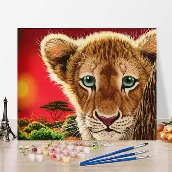 Картина по номерам Ручная роспись Домашнее украшение Картина на холсте Декомпрессия DIY Цифровая живопись маслом 40x50cm no frame