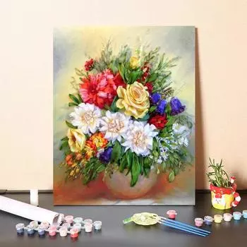 Картина по номерам, ручная роспись, сделай сам, цифровая картина маслом, украшение для дома, декомпрессионная картина на холсте 40x50cm no frame