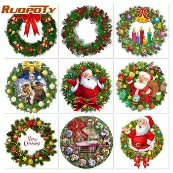 Картина по номерам Ruopoty, зимний пейзаж, ручная роспись, настенное искусство, уникальный подарок, рамка «сделай сам», краска по номерам, Рождественский подарок 40x50cm NO Frame