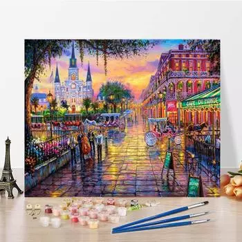 Картина по номерам, украшение для дома, ручная роспись на холсте, декомпрессия, сделай сам, цифровая картина маслом 40x50cm no frame
